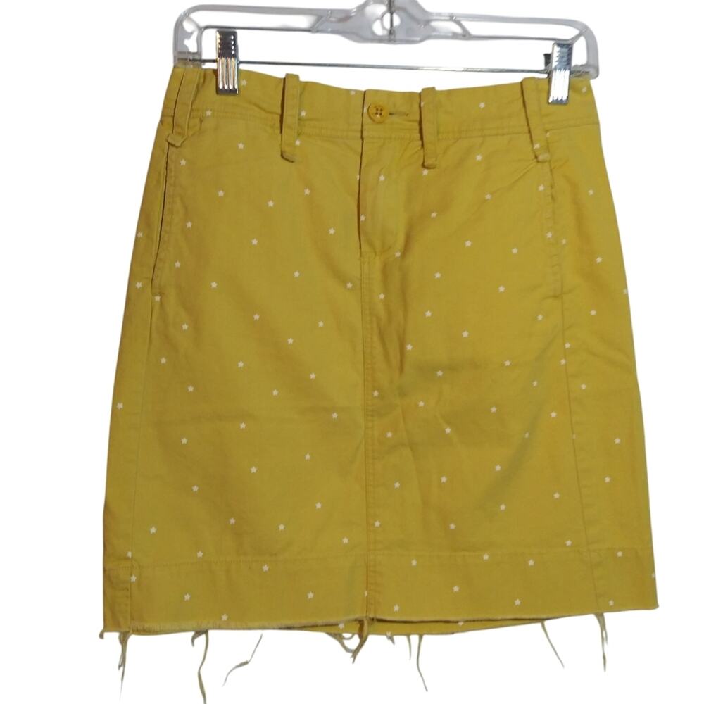G1 Goods Paper Twill Yellow Novelty Star Print Skirt Cotton Size 0